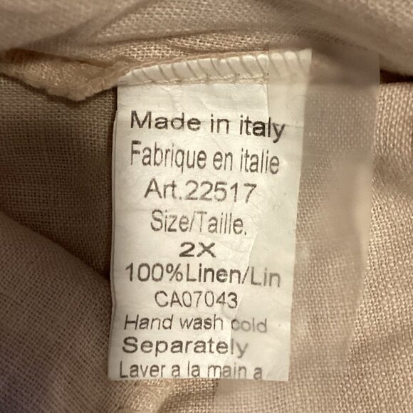Lungo L'arno Women's Wide Leg Linen Capri Pants Linen Made in Italy Size 2X - Picture 8 of 8
